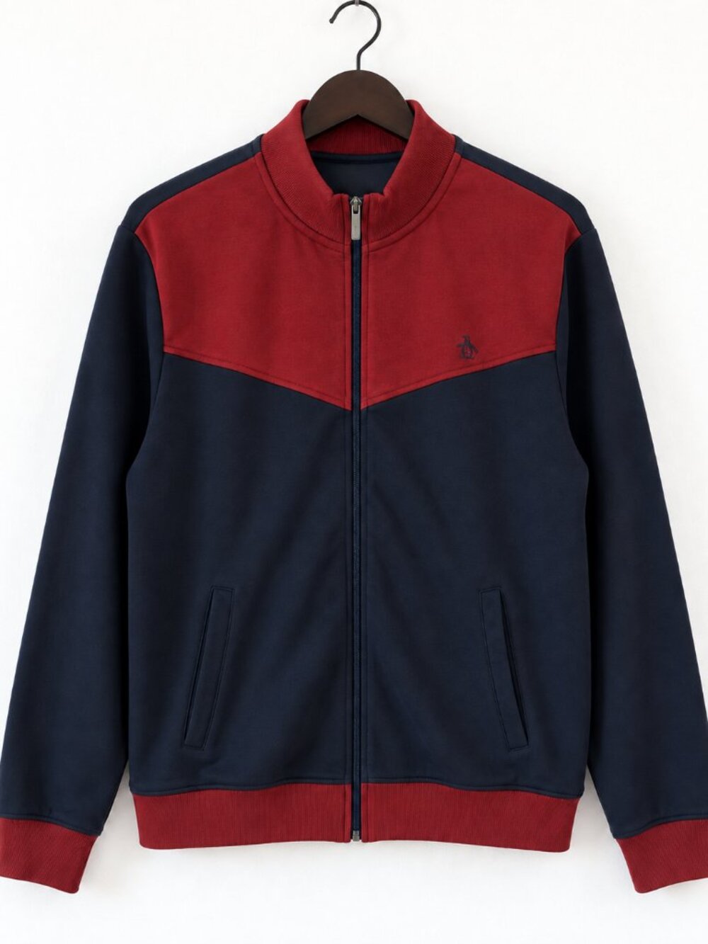 Original Penguin Munsingwear Colorblock Track Jacket Men’s XL Burgundy Navy